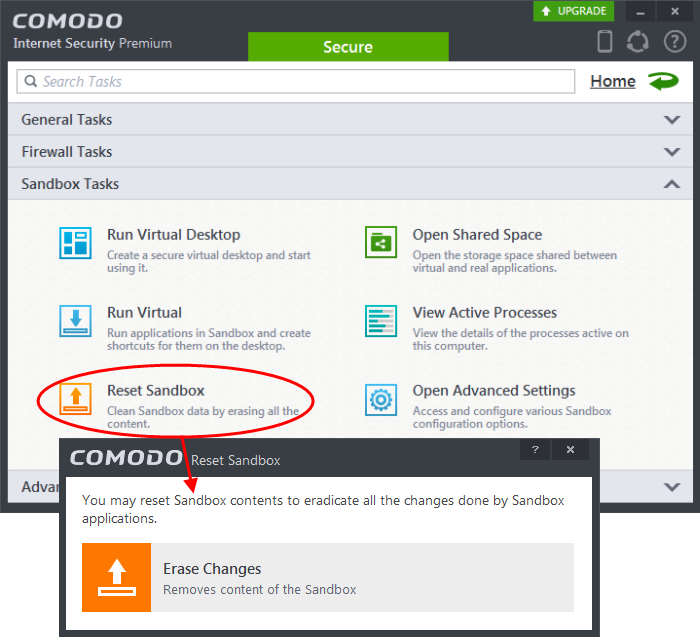 Reset Sandbox, Sandbox Computer Security, Network Access